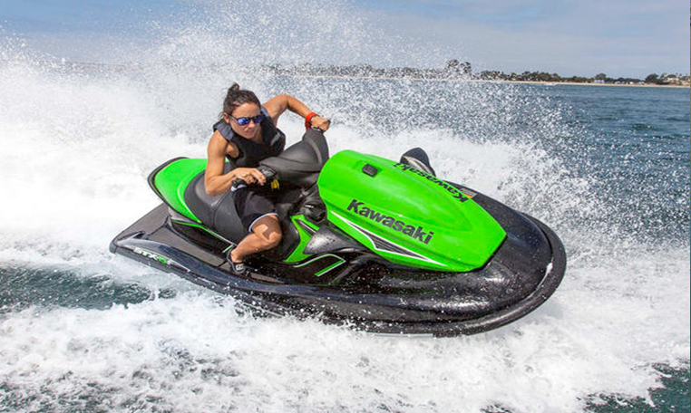 enjoying a jetski ride