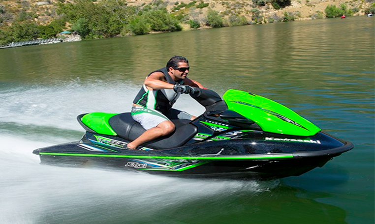 enjoying a jetski ride